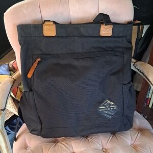United By Blue Black Backpack with Tan Details